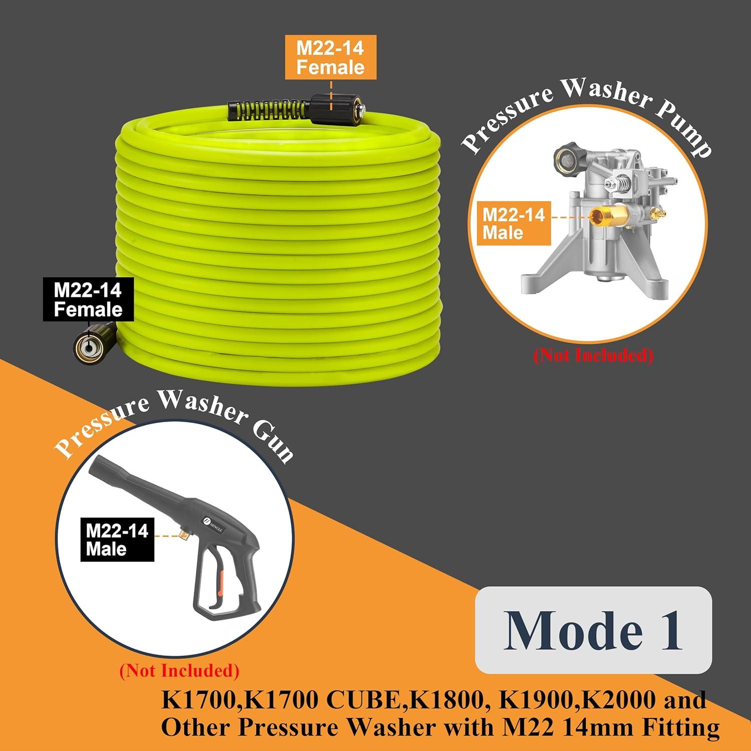 Manguera de Lavadora a Presión M MINGLE 15.24 m 3600 PSI
