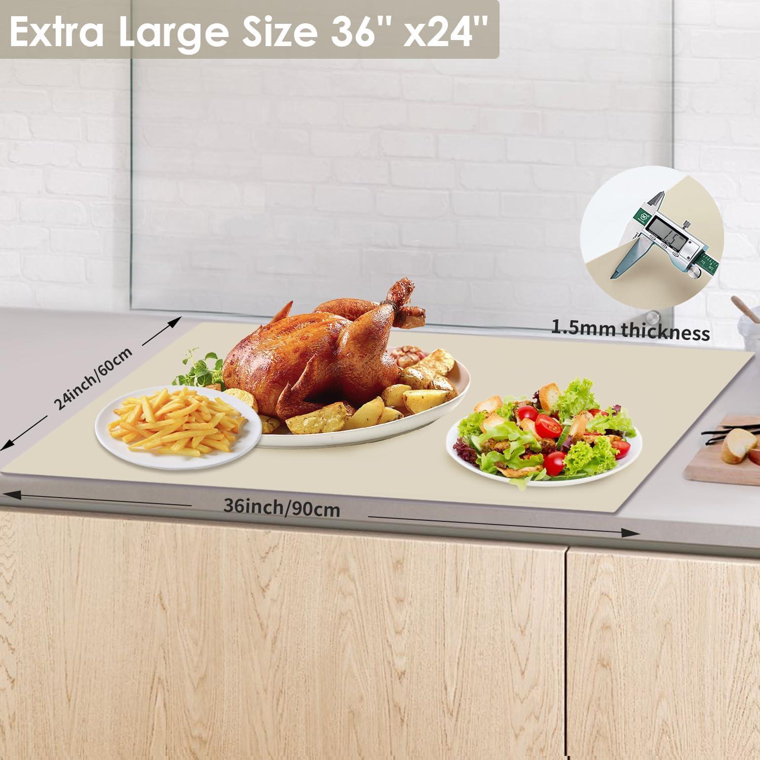 Tapete de Silicona Extra Grande QPIX 90x60cm Beige Antideslizante