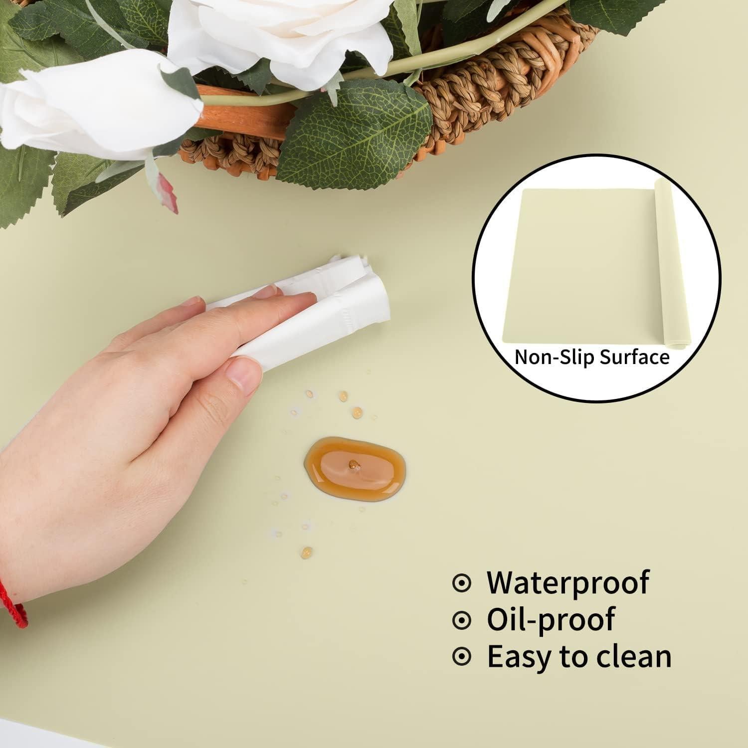 Tapete de Silicona Extra Grande QPIX 90x60cm Beige Antideslizante