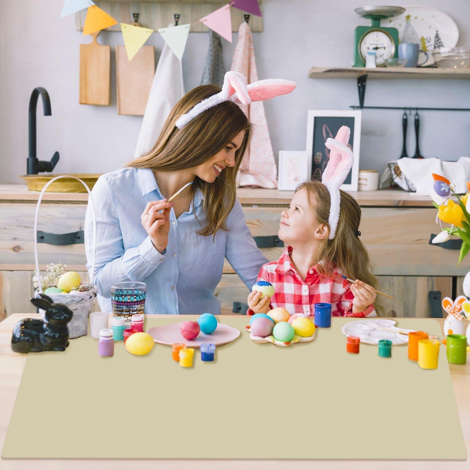 Tapete de Silicona Extra Grande QPIX 90x60cm Beige Antideslizante