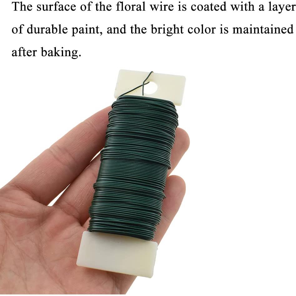 Alambre Floral Metálico HAHIYO Verde 22 Gauge 35 Metros para Manualidades