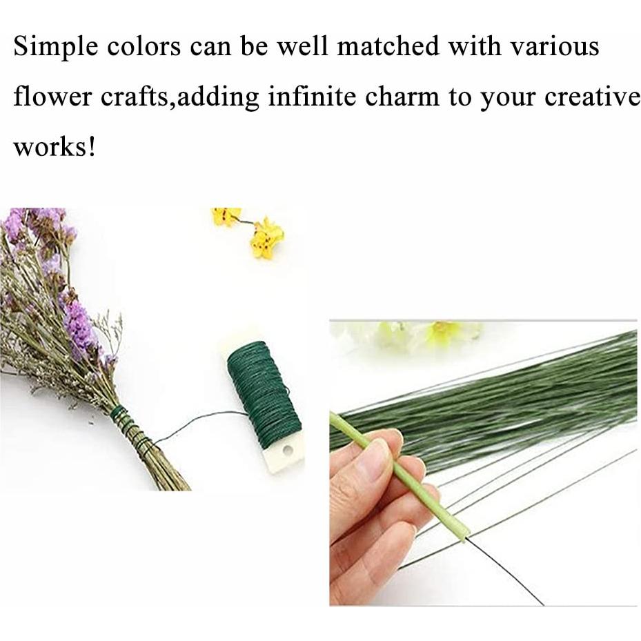 Alambre Floral Metálico HAHIYO Verde 22 Gauge 35 Metros para Manualidades