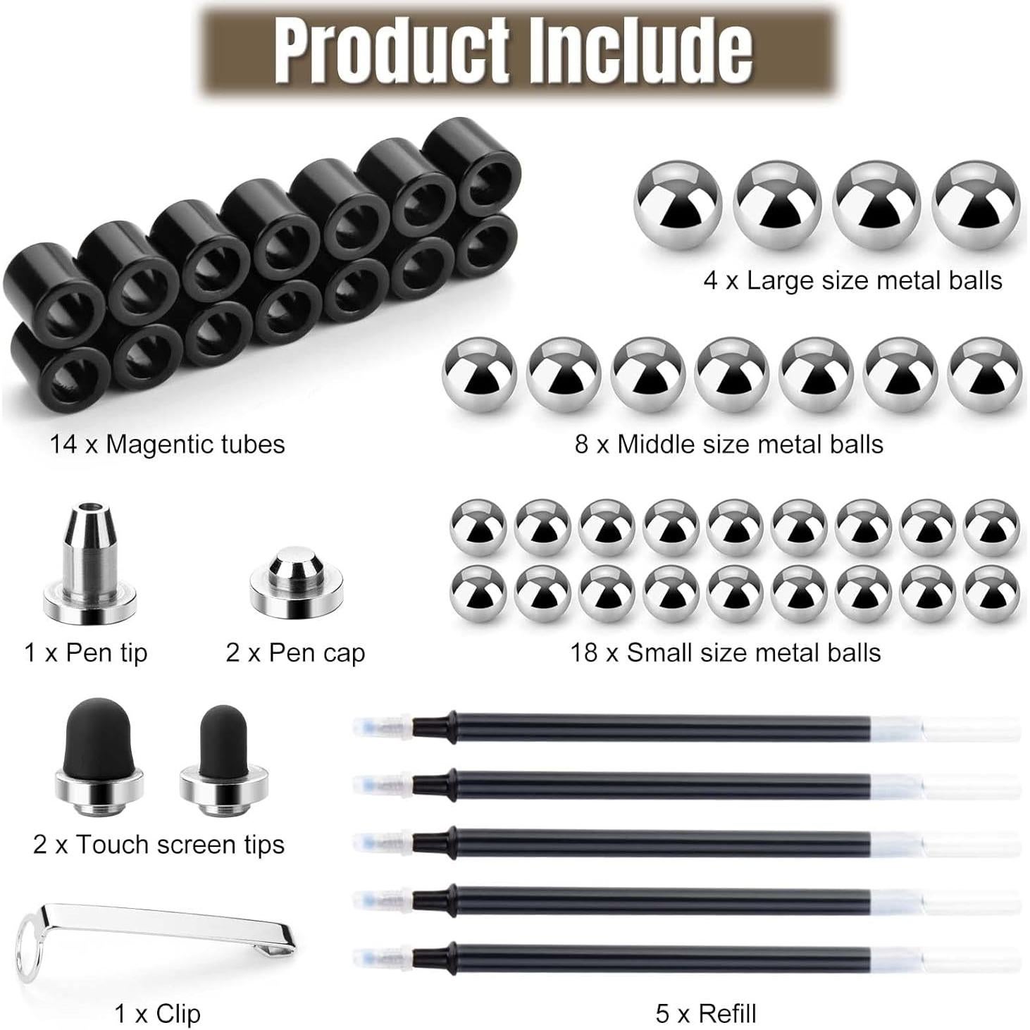 Bolígrafo Magnético Juboury Antiestrés 18.8x9.1cm Negro