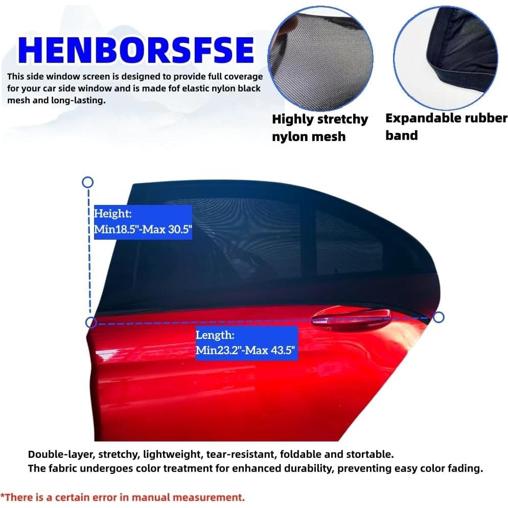 Pantalla Solar para Ventana Lateral Henborsfse - Curvada 107x69.9 cm