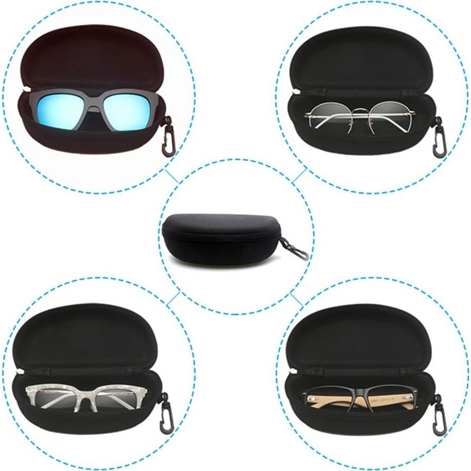 Estuche rígido para gafas de sol EVA negro con cremallera