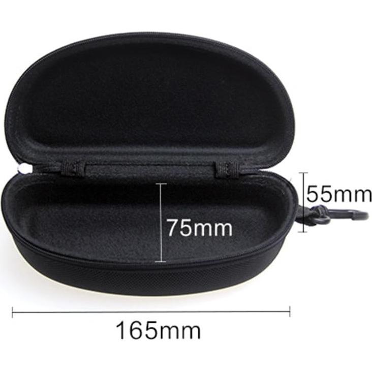 Estuche rígido para gafas de sol EVA negro con cremallera