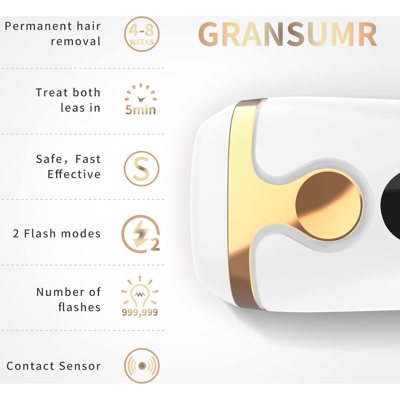 Depiladora Láser IPL Gransumr - Eliminación Permanente de Vello