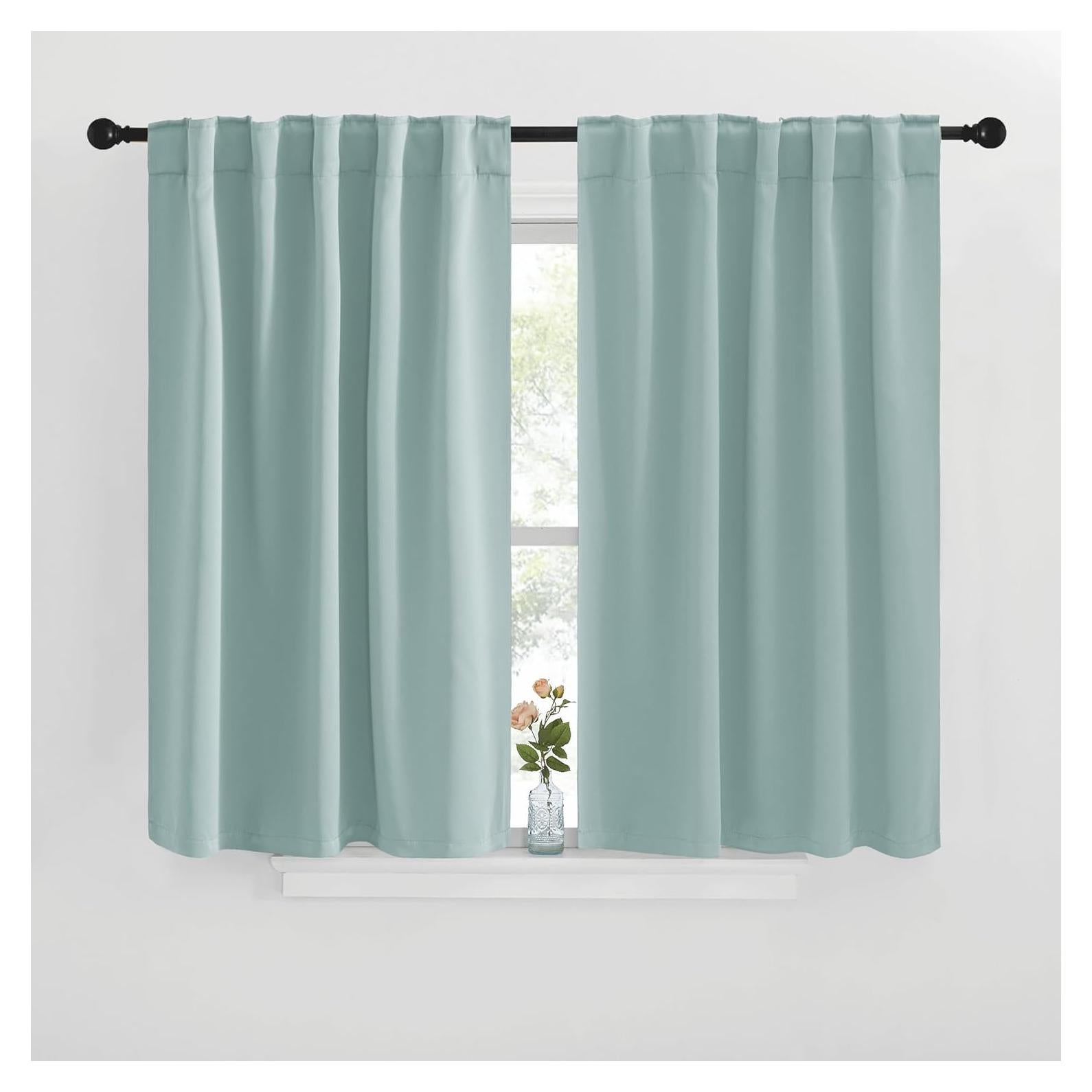 Cortinas Blackout NICETOWN Aqua Azul 73.66x76.2 cm - Juego de 2