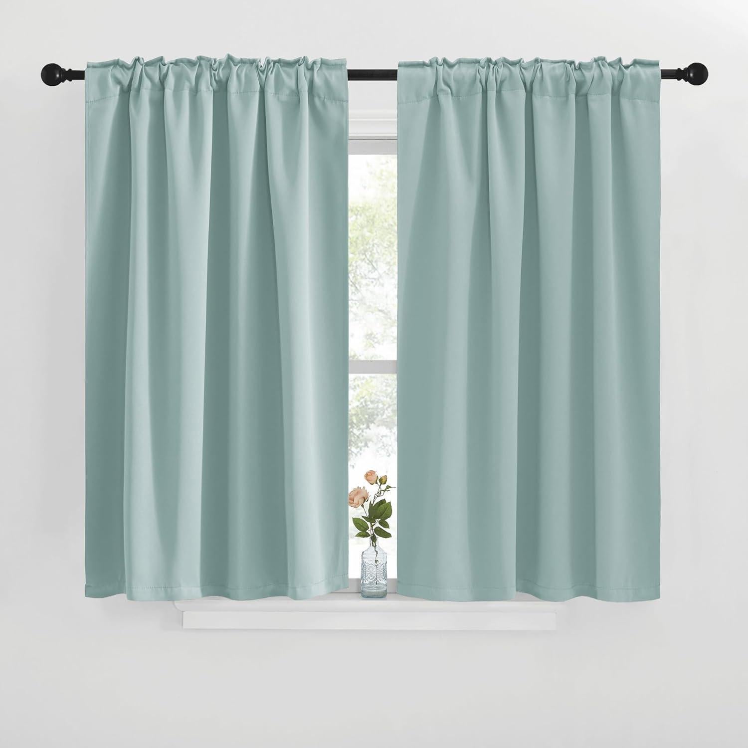Cortinas Blackout NICETOWN Aqua Azul 73.66x76.2 cm - Juego de 2