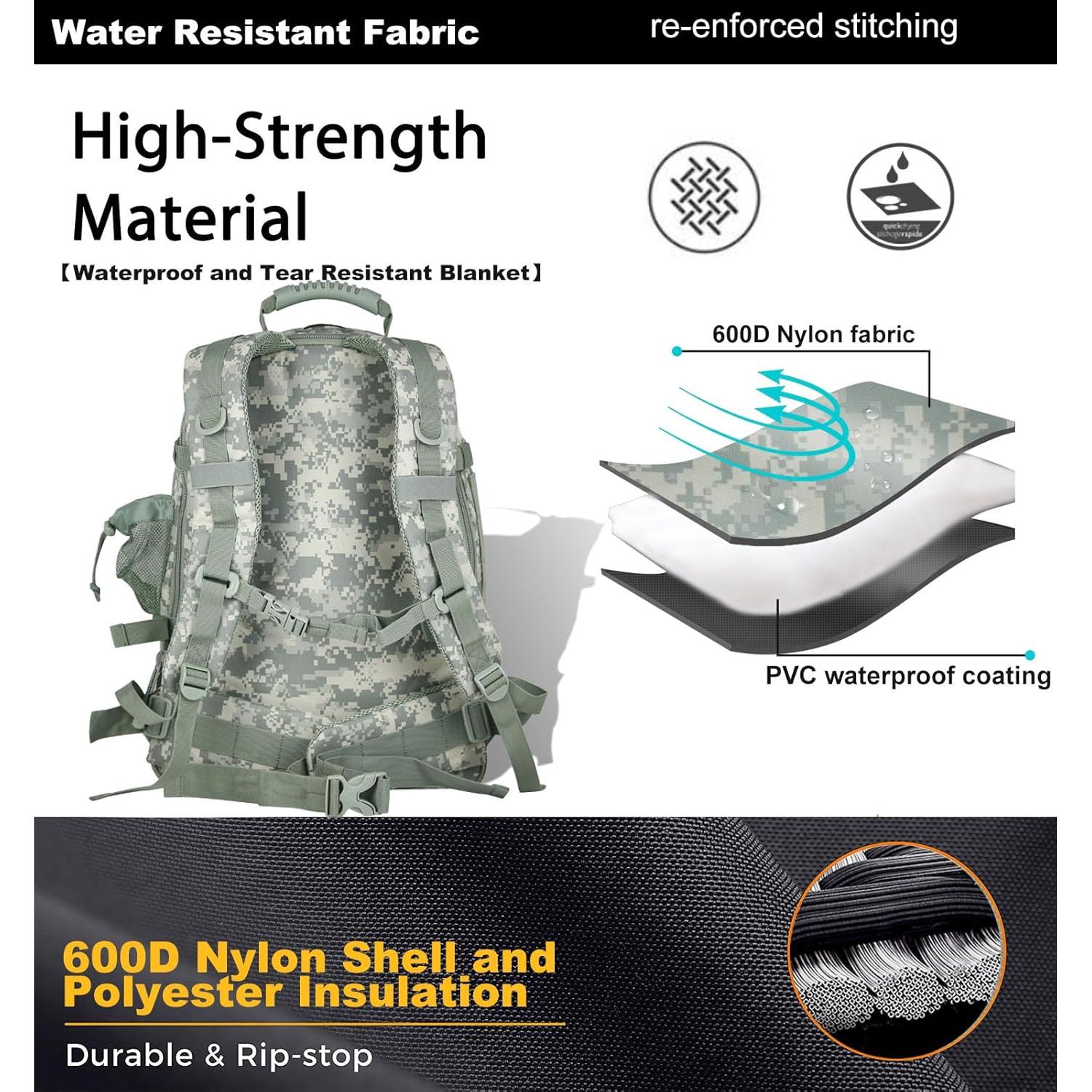 Mochila Táctica Expandible Militar ACU 60L para Senderismo