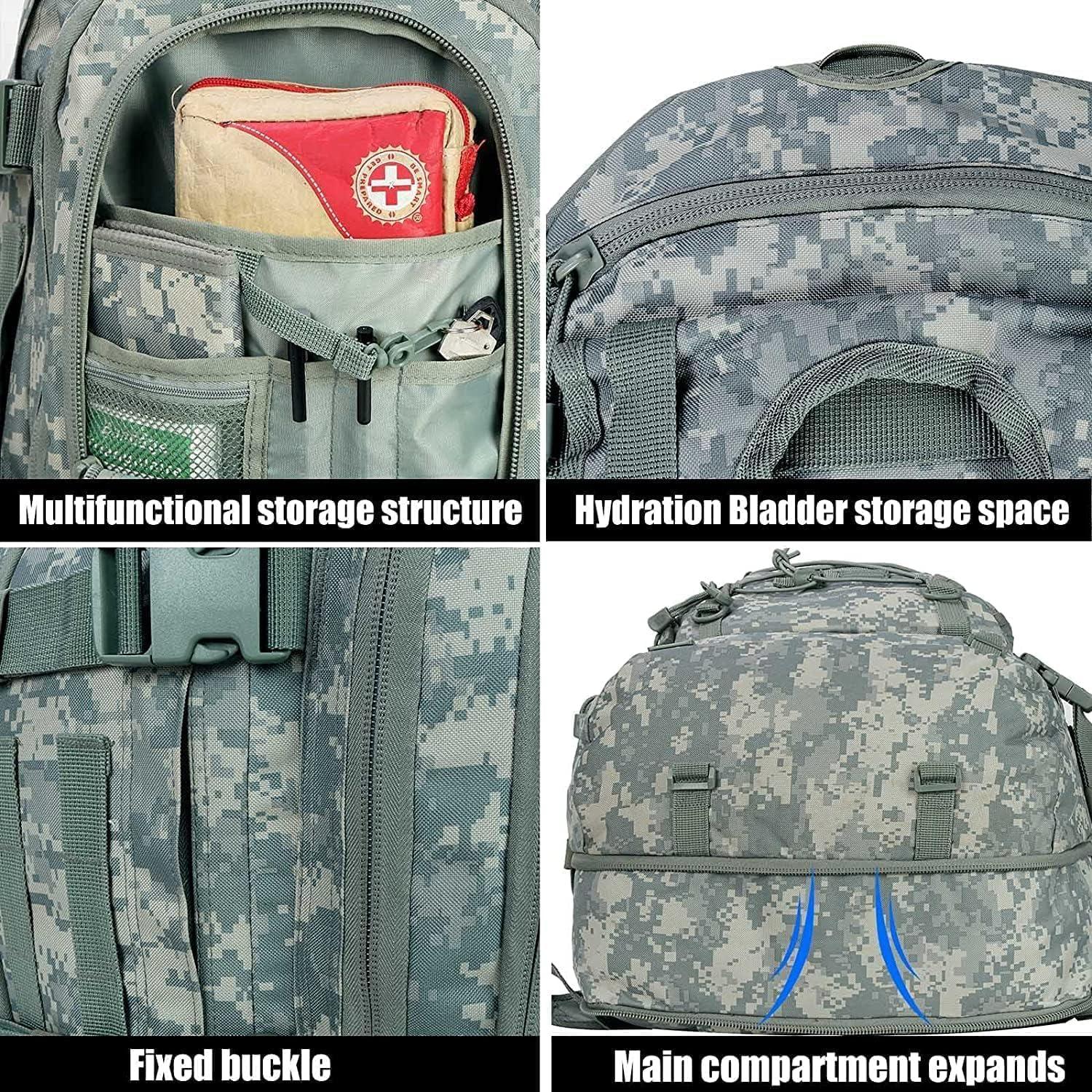 Mochila Táctica Expandible Militar ACU 60L para Senderismo