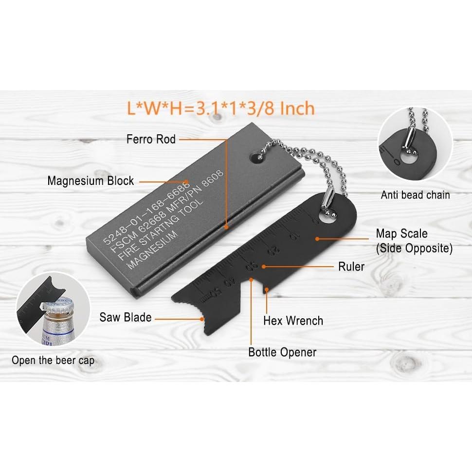 Encendedor de Magnesio SEYIIRE FStarter Impermeable para Camping