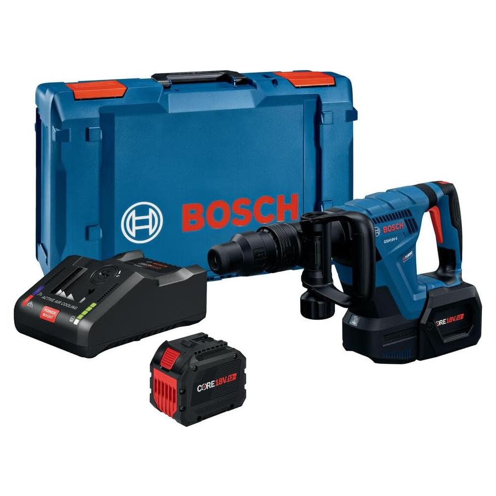 Martillo Demoledor Bosch GSH18V-5L212 18V 8.5J con 2 Baterías 12Ah