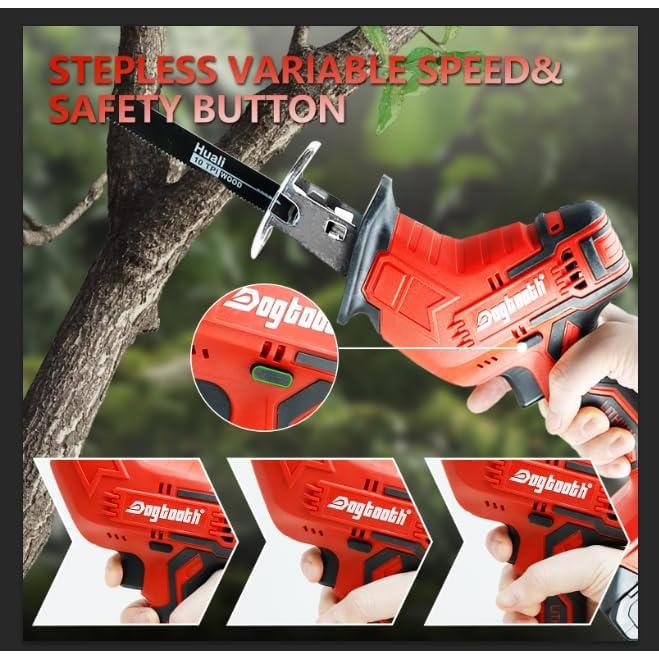 Sierra Recíproca Inalámbrica Dogtooth 21V Compacta con 2 Baterías