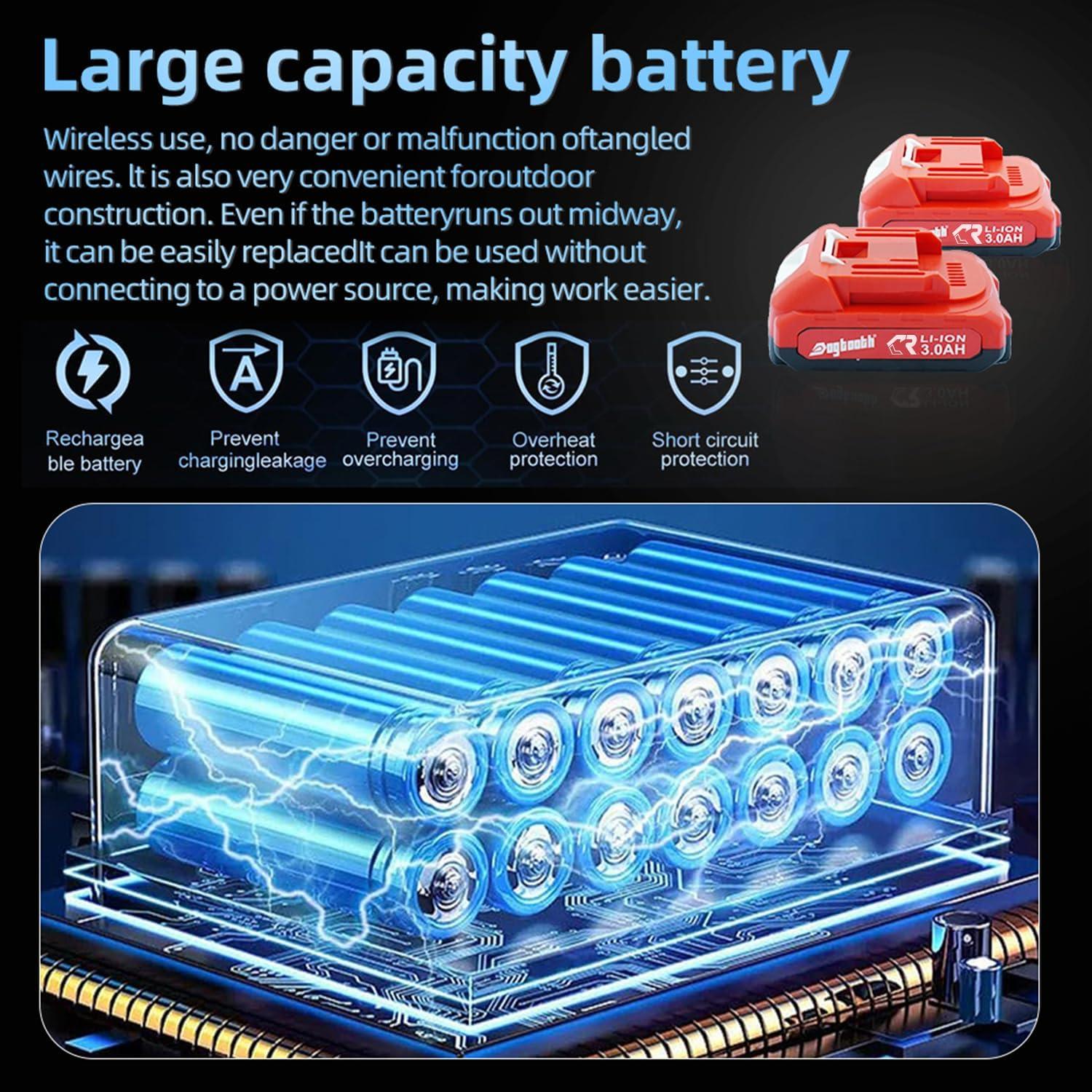 Sierra Recíproca Inalámbrica Dogtooth 21V Compacta con 2 Baterías