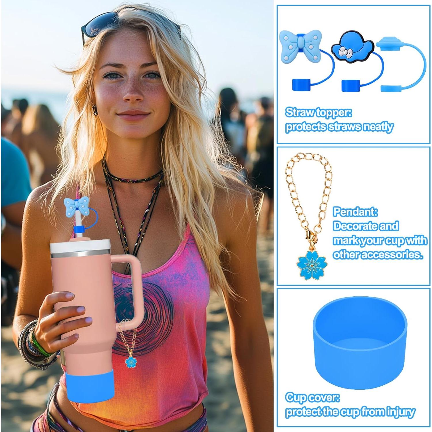 Conjunto de Accesorios Mity Rain para Stanley Cup 30/40 oz - 10 Piezas Azul