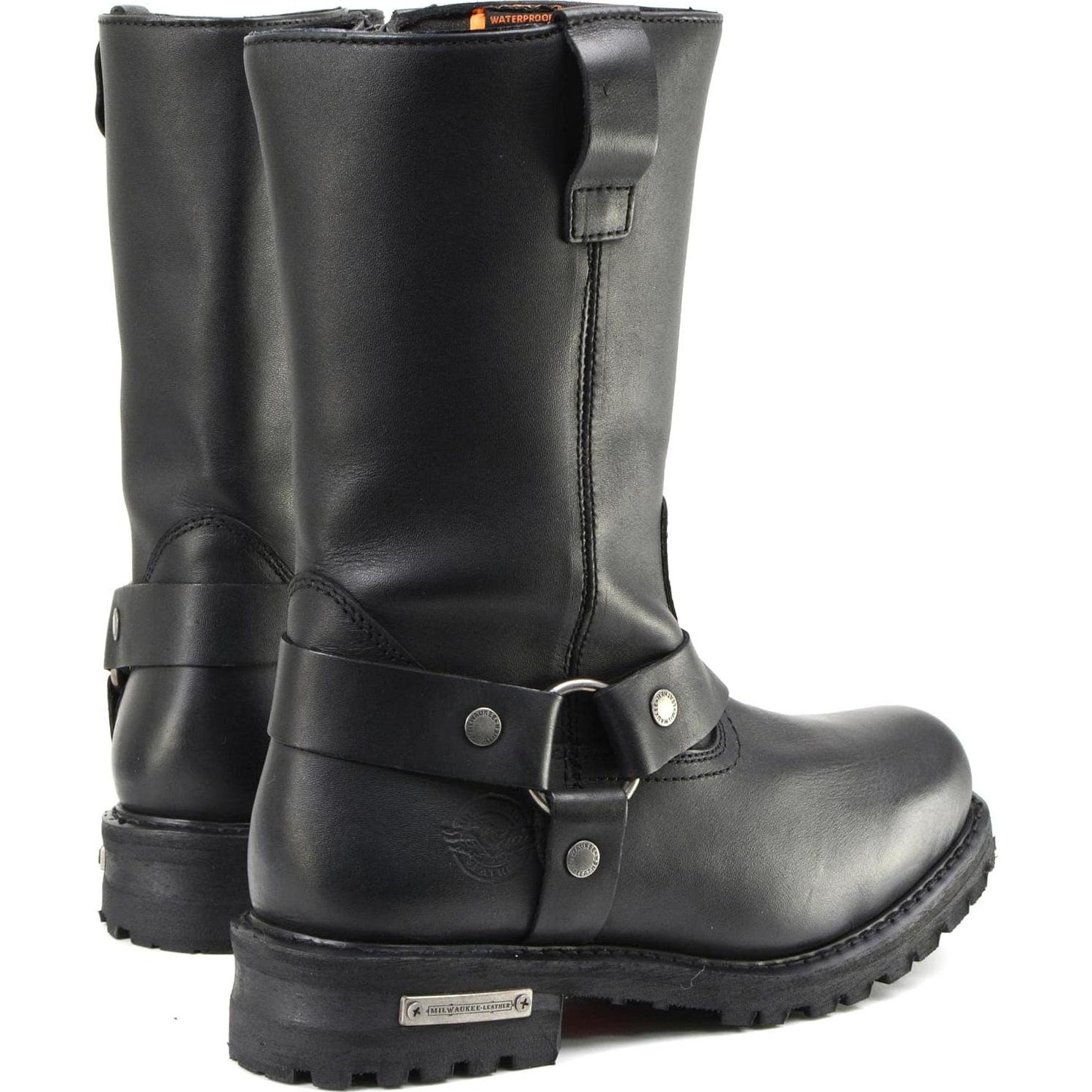Botas Impermeables Negras Milwaukee Leather 11" Cuadradas 7 Ancho