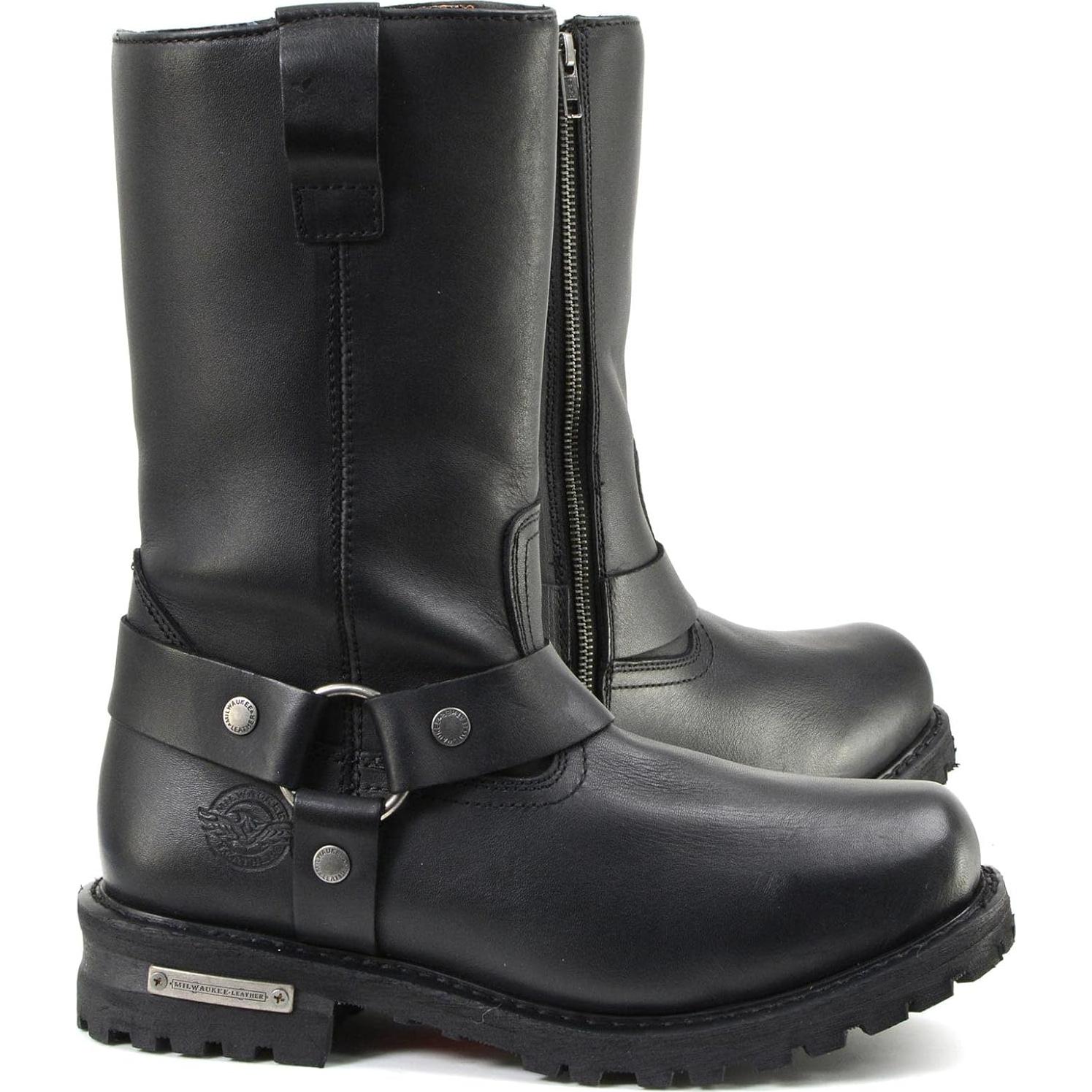 Botas Impermeables Negras Milwaukee Leather 11" Cuadradas 7 Ancho