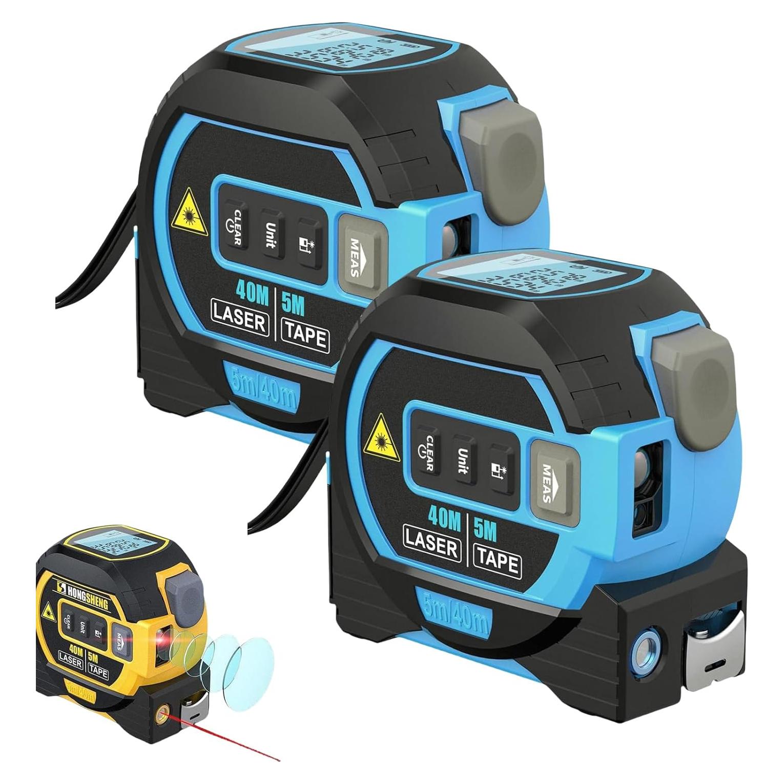Cinta Métrica Digital 3-en-1 TYGHBN 5m Pantalla LED Azul