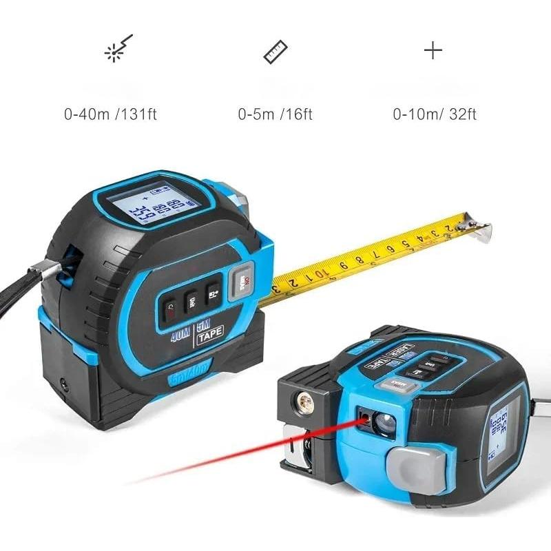 Cinta Métrica Digital 3-en-1 TYGHBN 5m Pantalla LED Azul