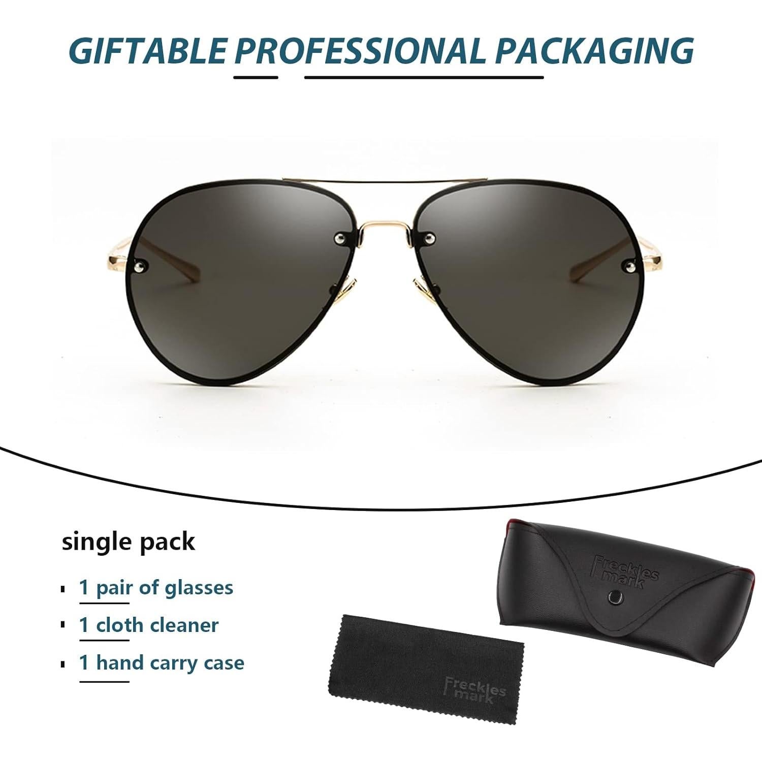 Gafas de sol aviador Freckles Mark unisex retro 62mm UV400