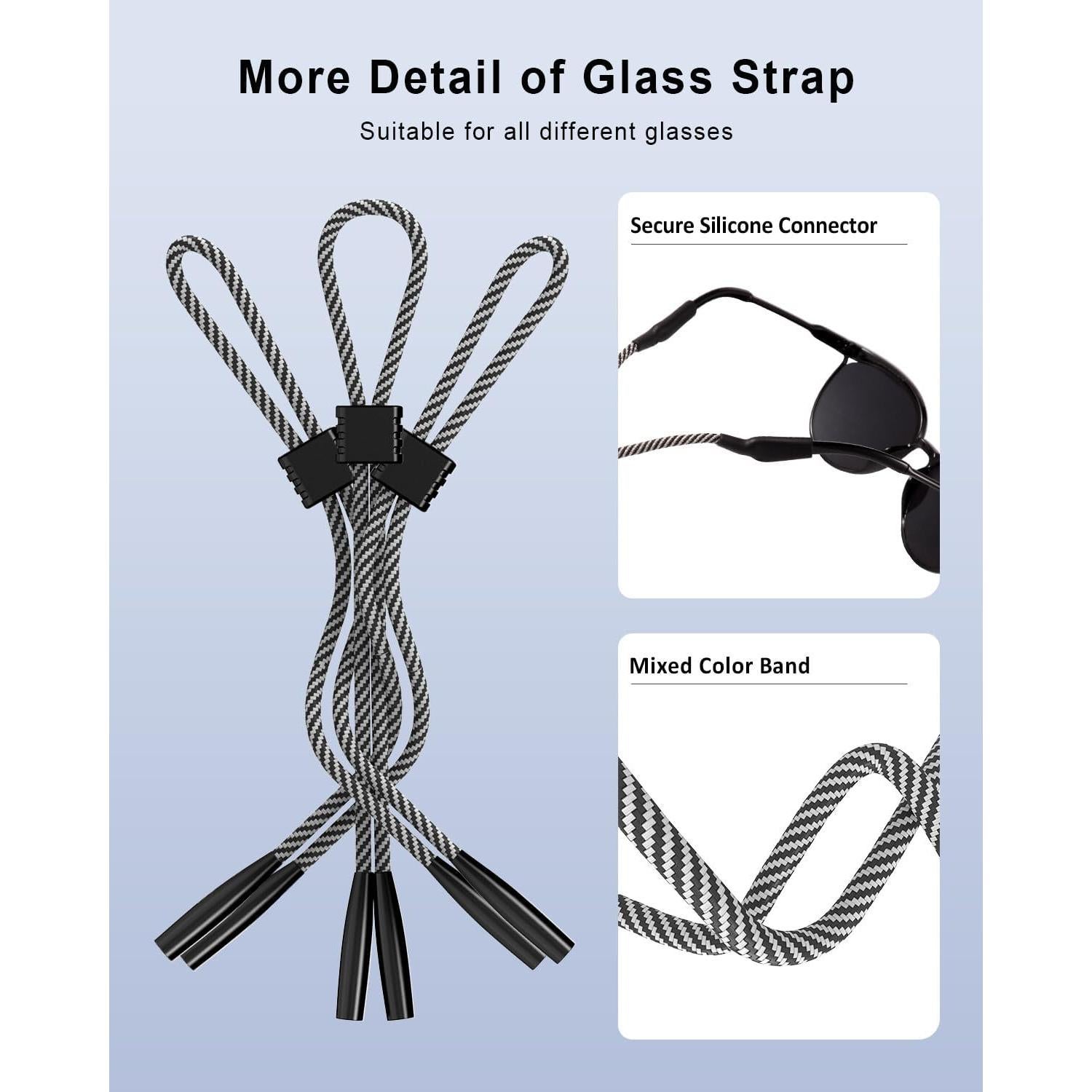 Paquete de 3 correas para gafas de sol ajustables - G01002