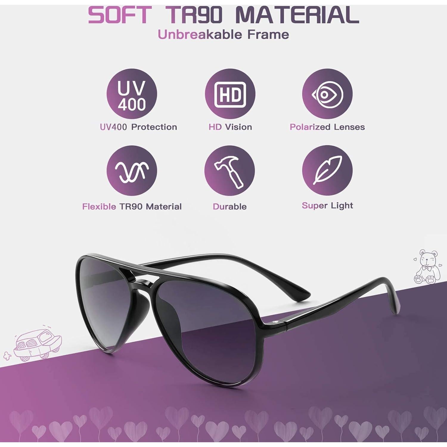 Gafas de sol polarizadas FONHCOO para niños 5-12 años UV400