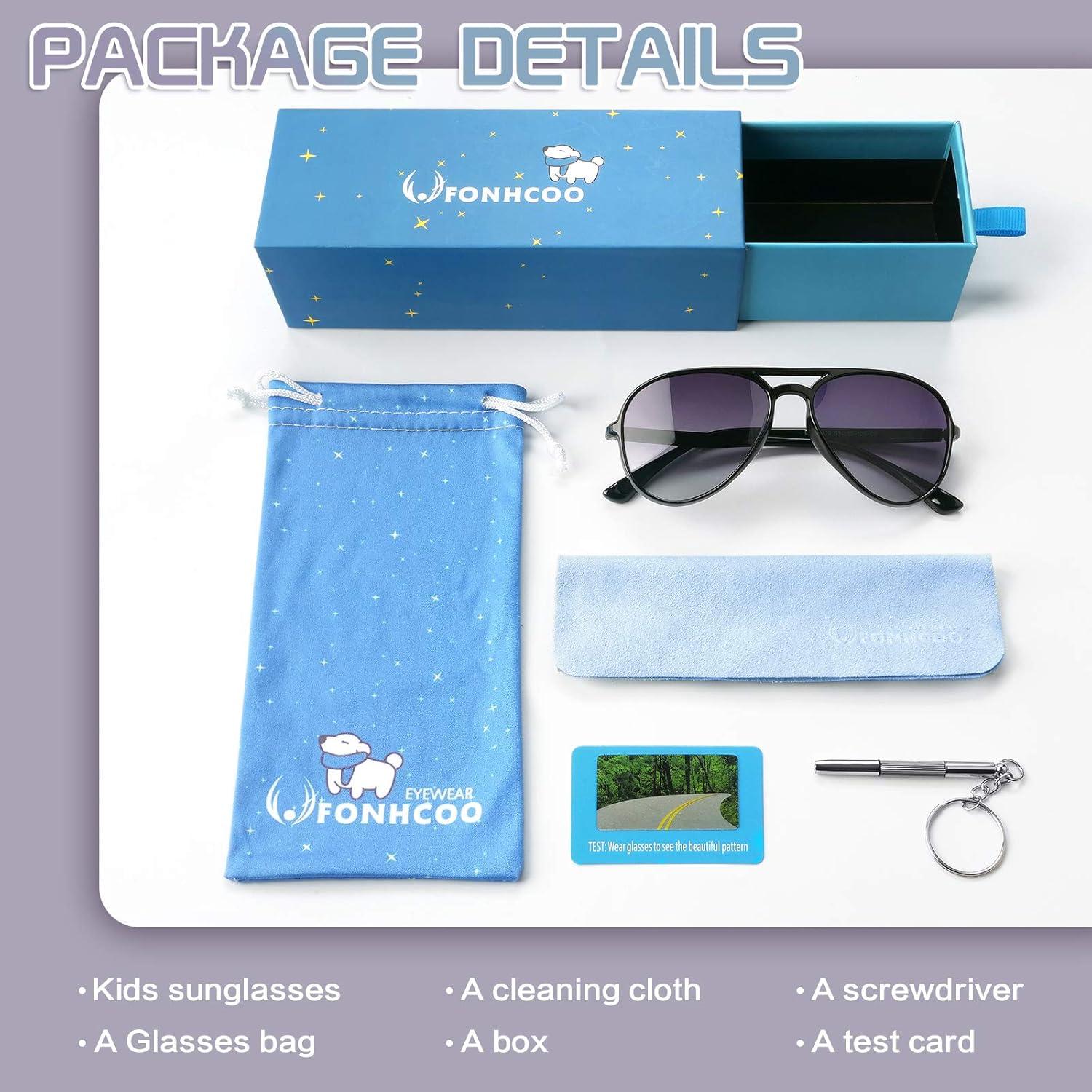 Gafas de sol polarizadas FONHCOO para niños 5-12 años UV400