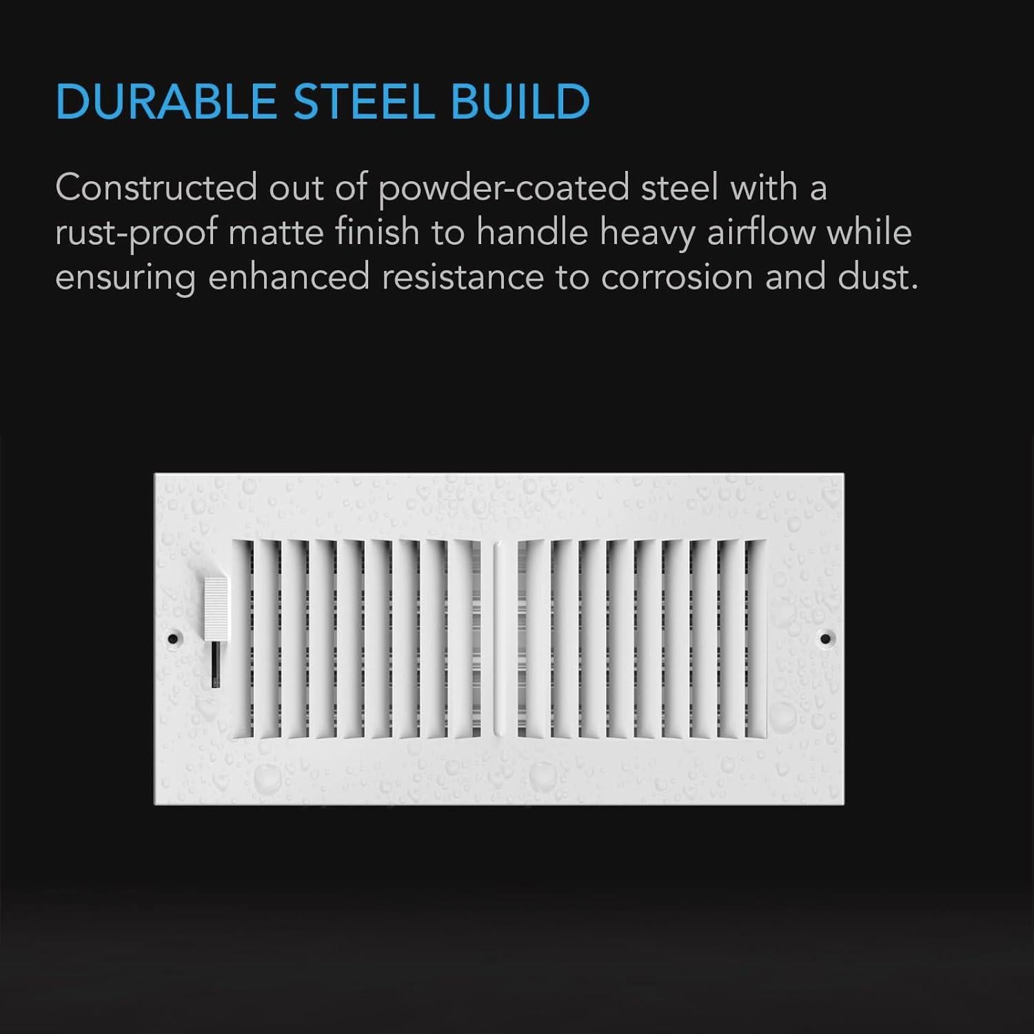 Rejilla de Ventilación AC Infinity 4" x 10" Blanca de Acero