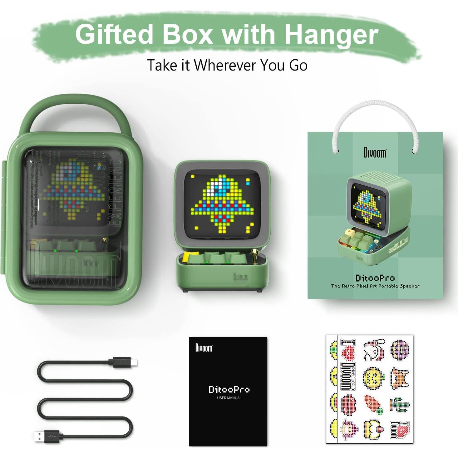 Divoom Ditoo Altavoz LED Bluetooth Retro 10W Verde