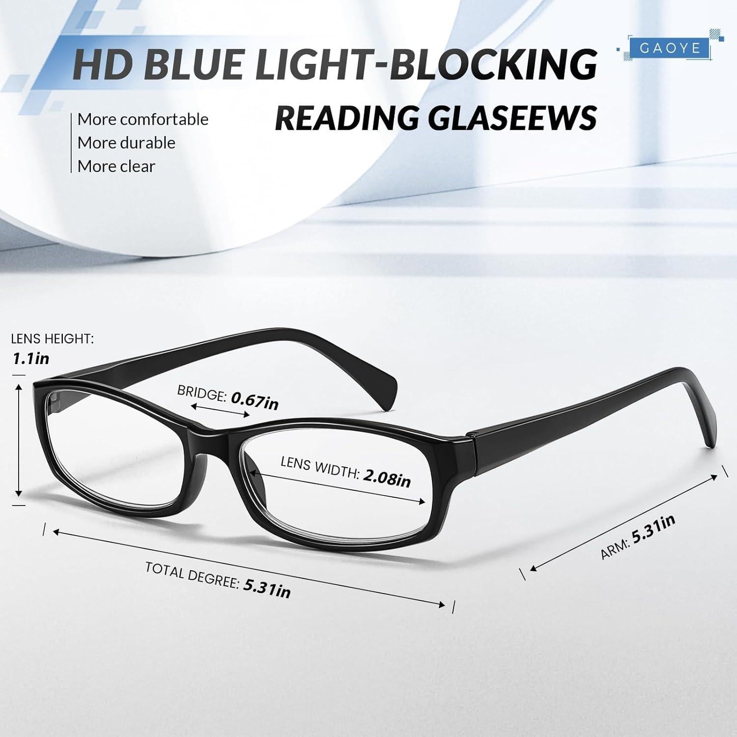 Gafas de lectura Gaoye 6 pares con protección luz azul 4.0x