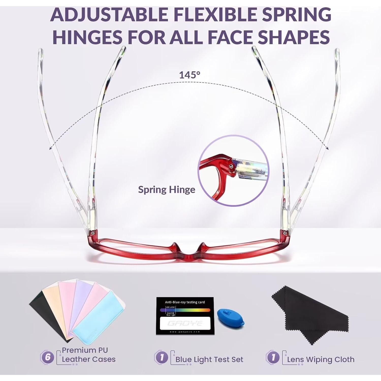 Gafas de lectura Gaoye 6 pares con protección UV y luz azul