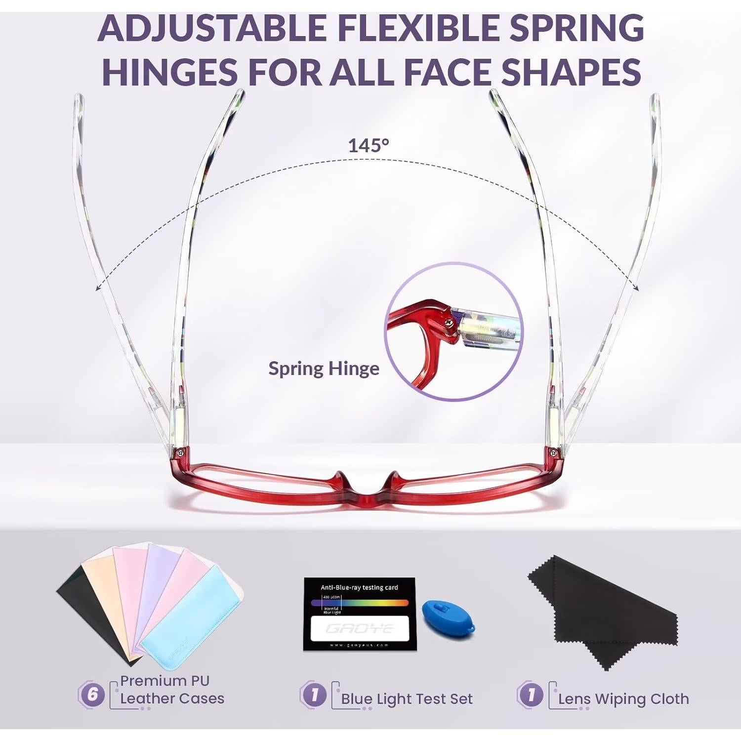 Gafas de lectura Gaoye 6 pares con protección UV y luz azul