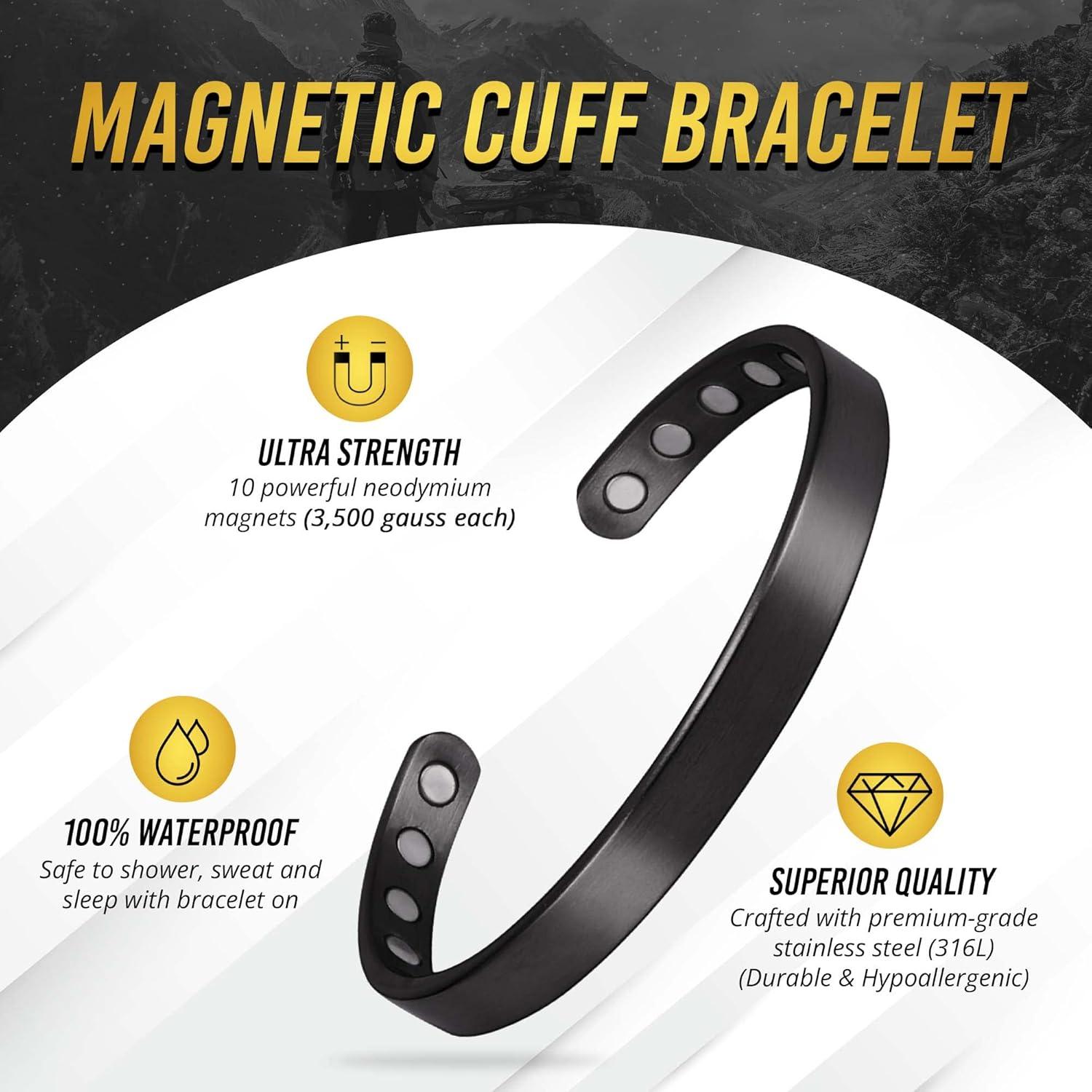 Pulsera Magnética MagnetRX para Hombres - Negro Mediana