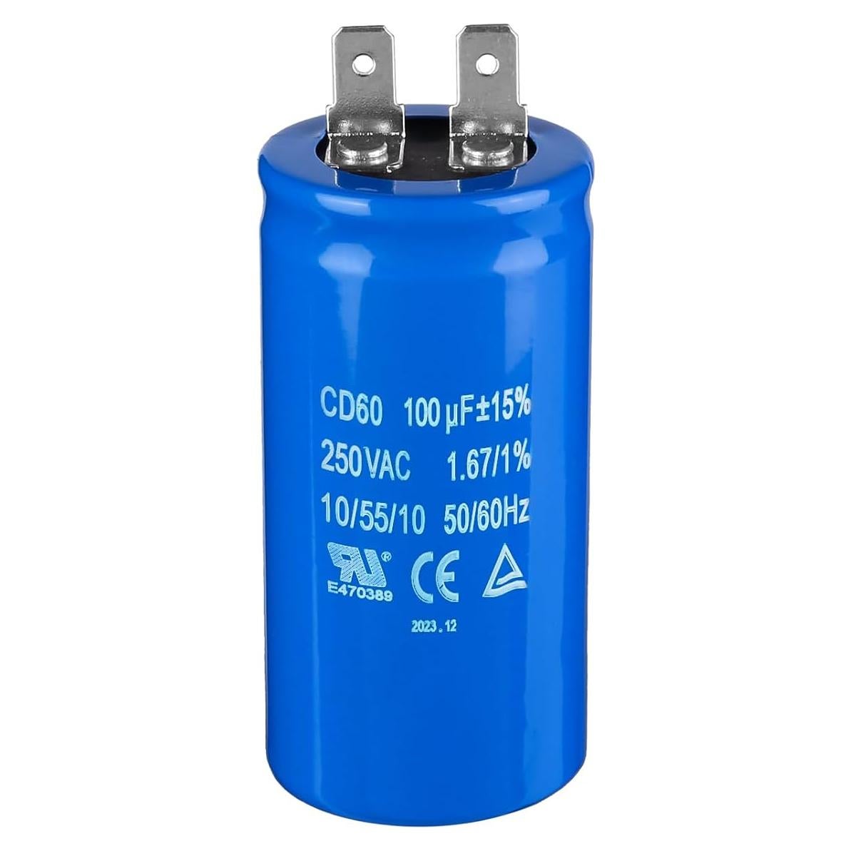 Capacitor de Arranque ZOWZEA CD60 100uF 250V para Motor Eléctrico