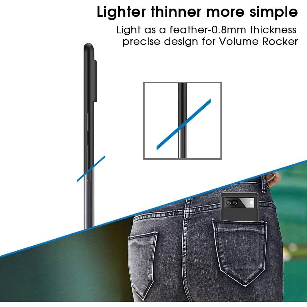 Funda Ultra Fina TPU para Google Pixel 6A - Negro - Serie Guardian