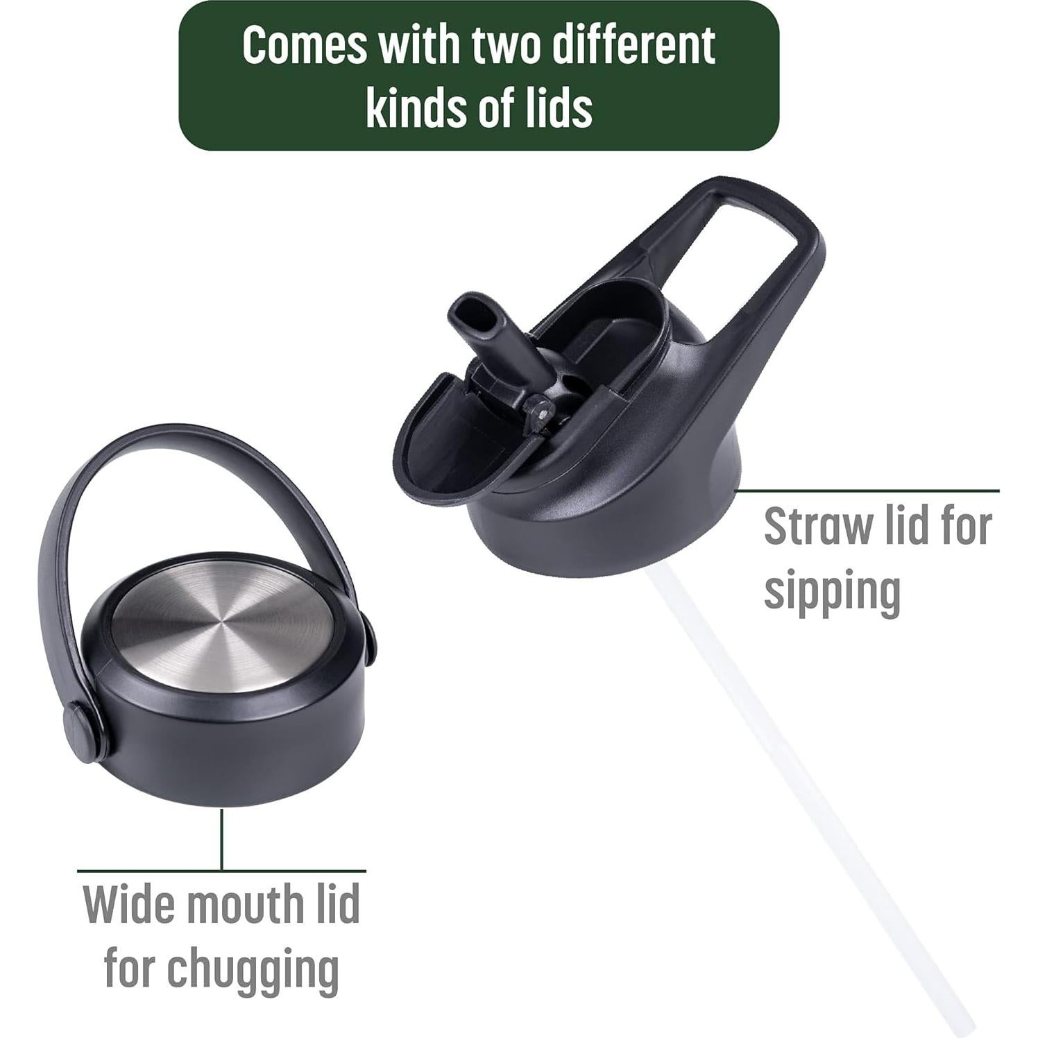 Botella Aislada Goodful 1.18L Acero Inoxidable Gris Carbón