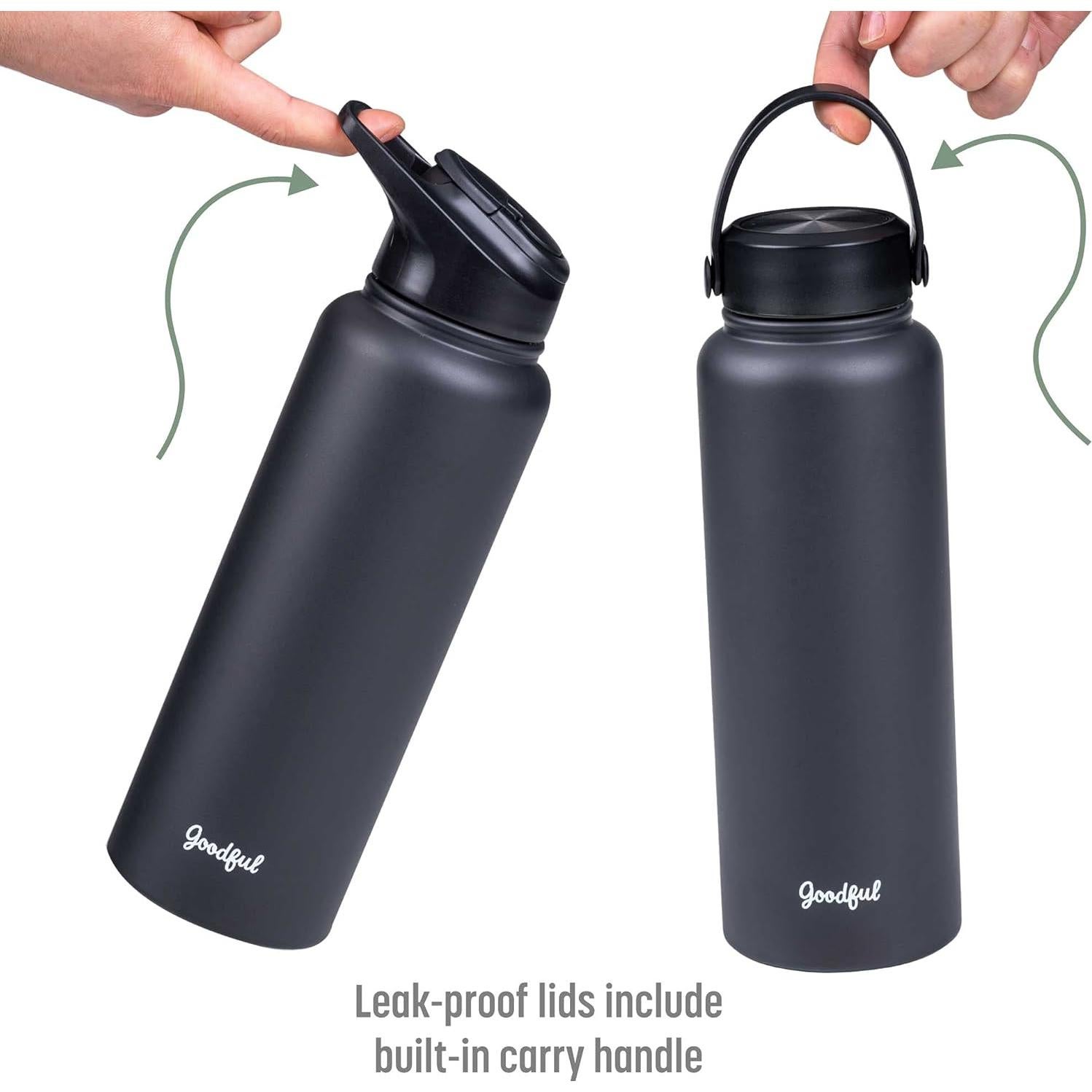 Botella Aislada Goodful 1.18L Acero Inoxidable Gris Carbón