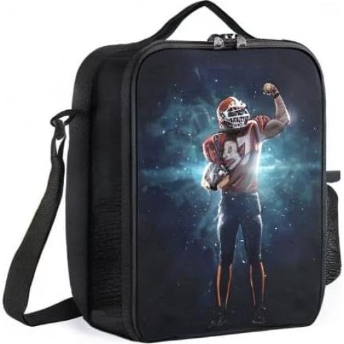 Caja de Almuerzo Aislada ZHXR para Niños Fútbol Americano 26.7x20.3cm