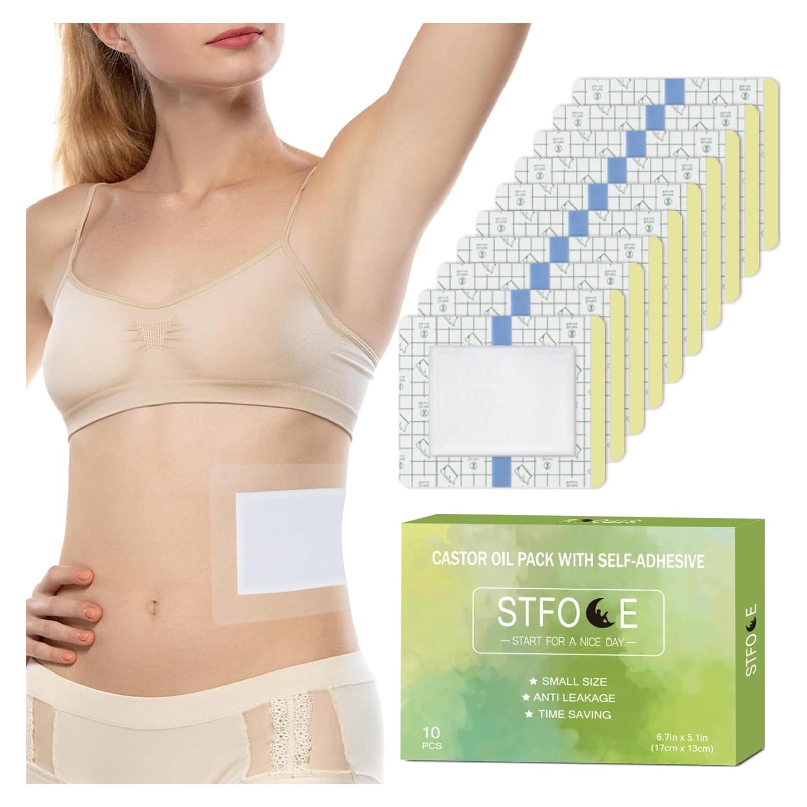 Paquete de 10 Parches de Aceite de Ricino STFOCE 17x12.9cm