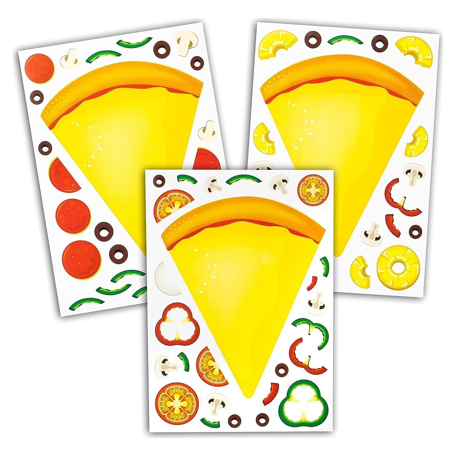 Stickers de Pizza para Niños Edgewood Toys - 24 Piezas Grande