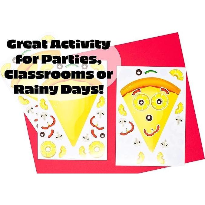 Stickers de Pizza para Niños Edgewood Toys - 24 Piezas Grande