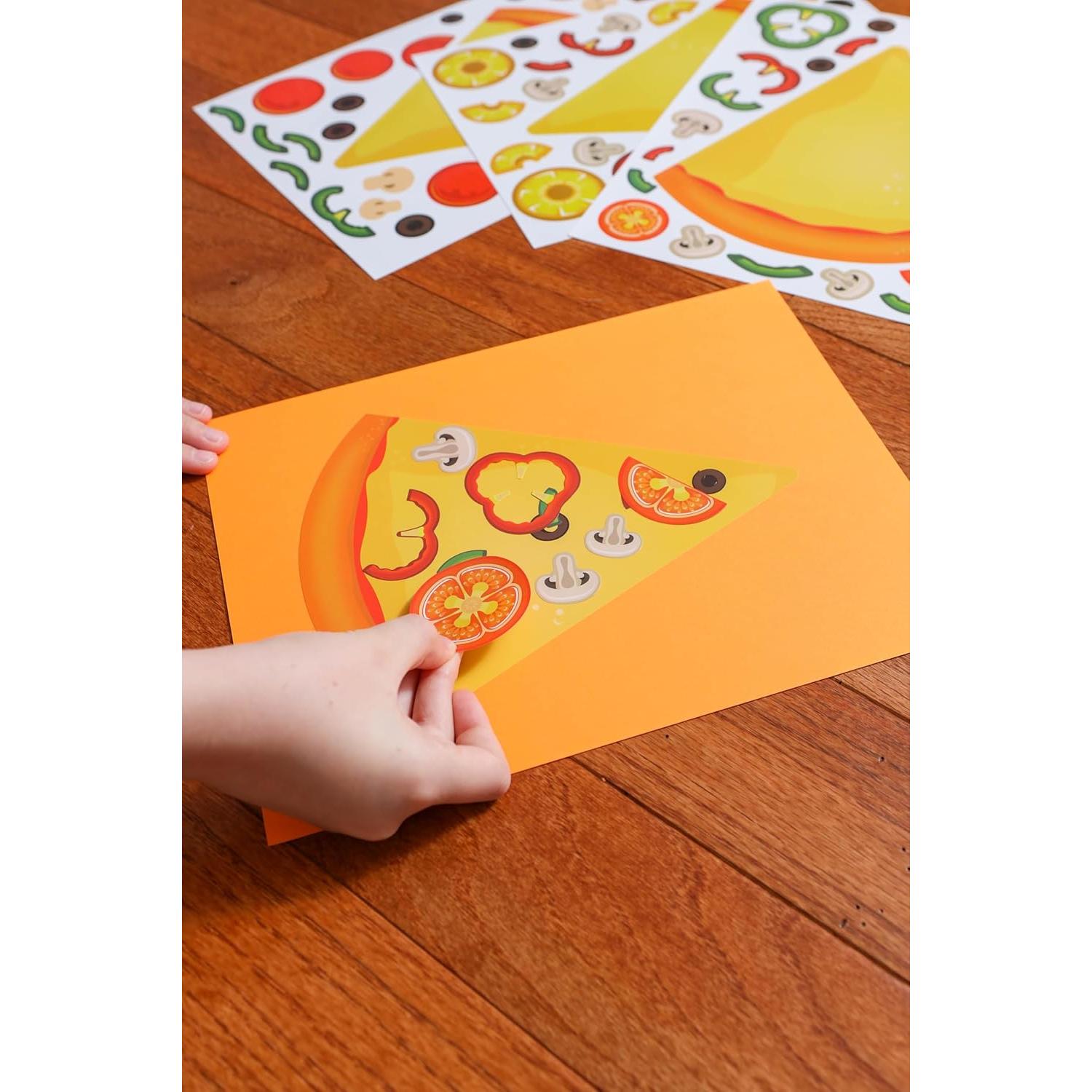 Stickers de Pizza para Niños Edgewood Toys - 24 Piezas Grande