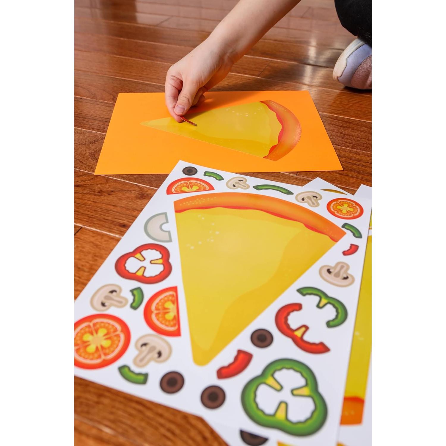 Stickers de Pizza para Niños Edgewood Toys - 24 Piezas Grande