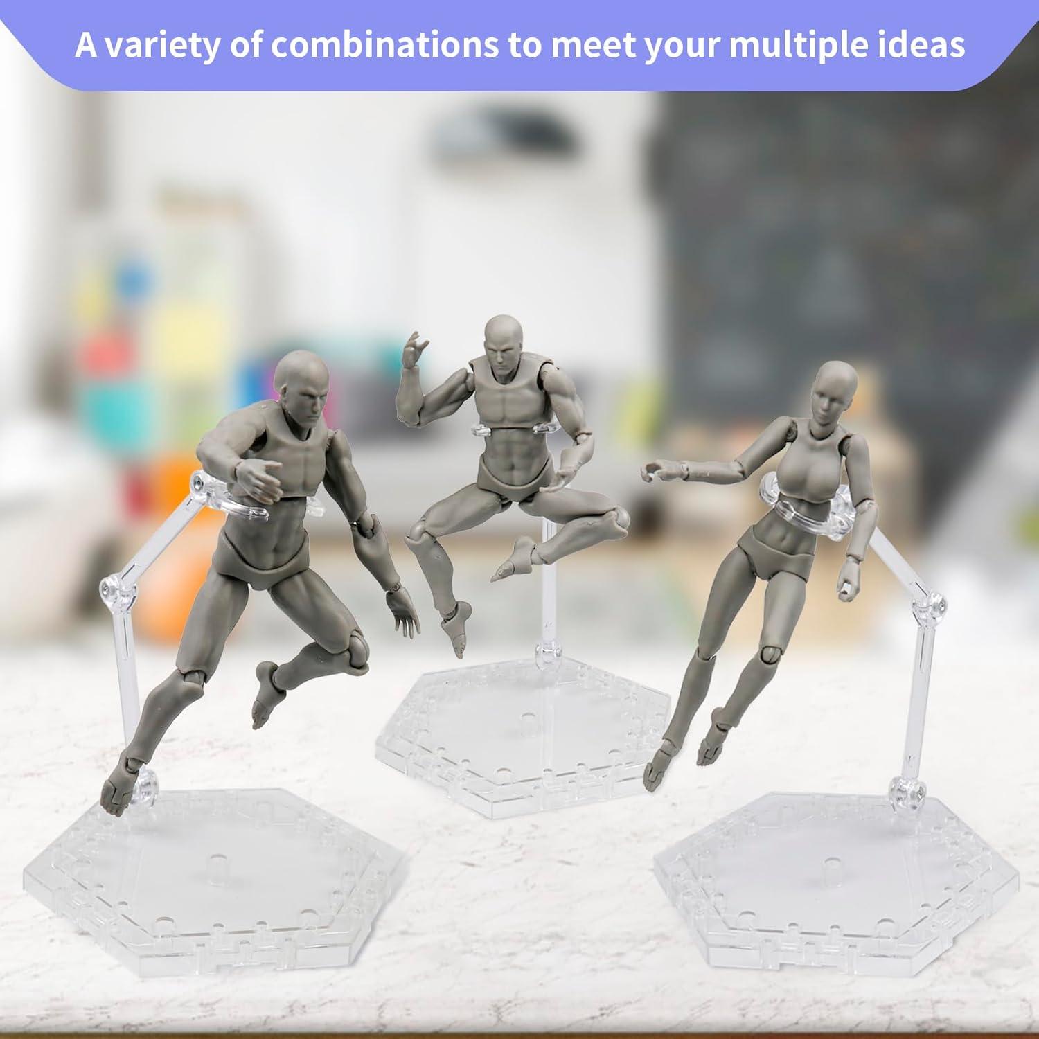 Soporte para Figuras de Acción POMER Hexagonal 5 Pcs 1/144