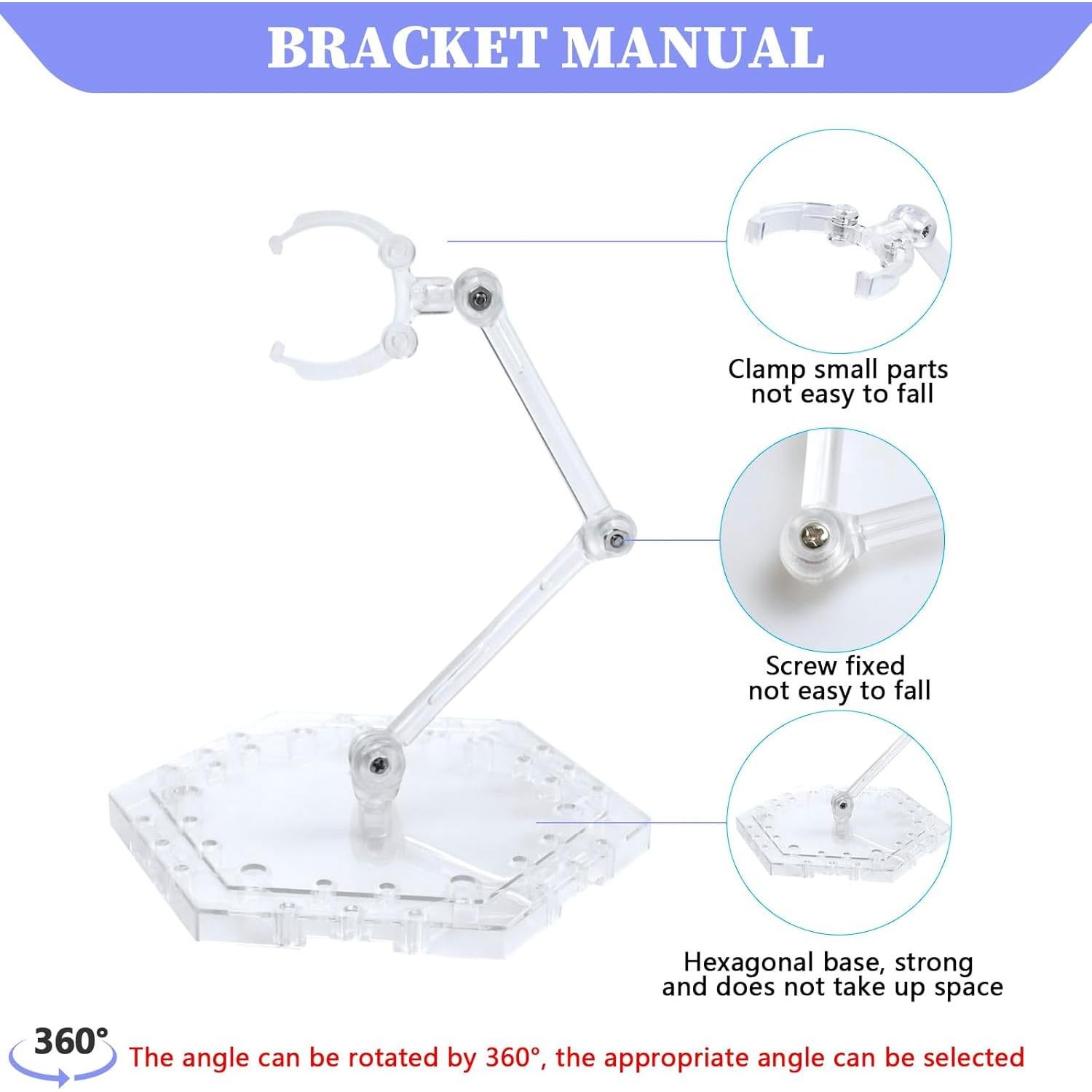 Soporte para Figuras de Acción POMER Hexagonal 5 Pcs 1/144