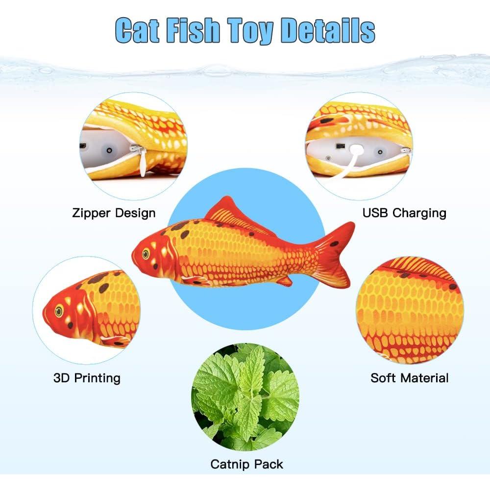Juguete Interactivo para Gatos TOOGE Pez Movible Cargable USB