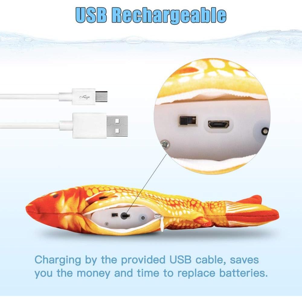 Juguete Interactivo para Gatos TOOGE Pez Movible Cargable USB