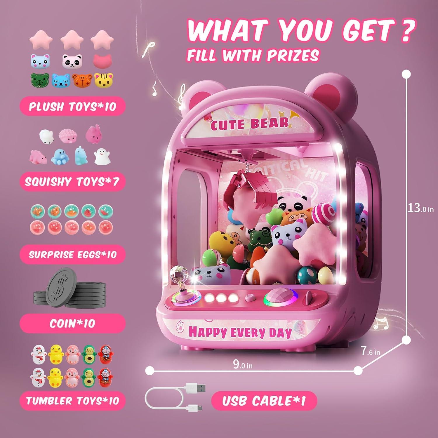 Máquina de Garras Skirfy para Niños - Juguete Rosa 1.36 kg