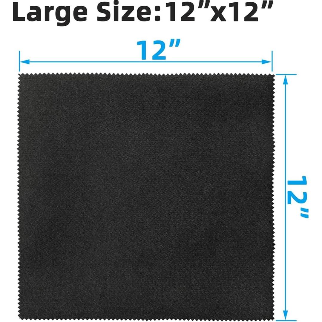 Paquete de 4 paños de limpieza de microfibra 30.48cm negro